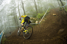 racing to qualify at the 2013 edition of the UCI MTB World Cup at Mt St Anne in Quebec, Canada.