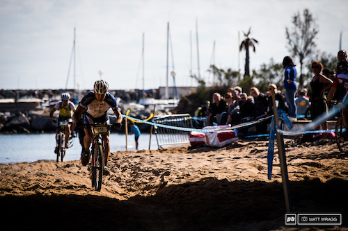 This is just cruel - a slog through the sand, a good 50km into the race.