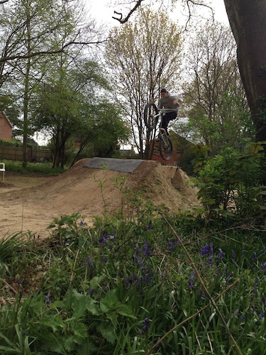 One hander on the jump, building up to a tuck no hand :)