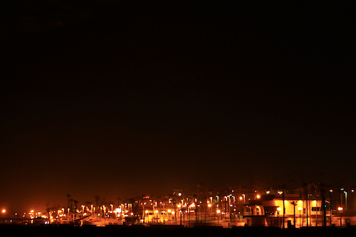 Huntington Beach town looking so good at night. Myself trying to be all arty haha.