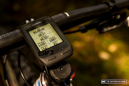 Schurter keeps track of all his training stats with a Garmin Edge 510