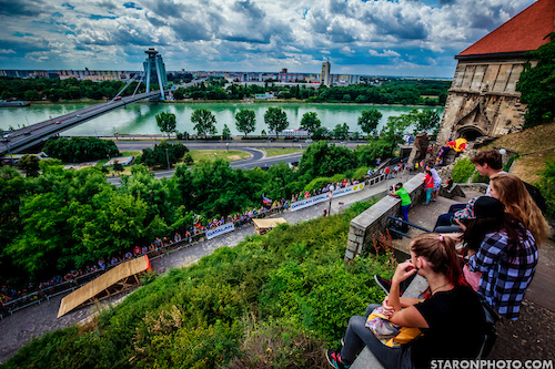 The first section of the track ran through the ancient Bratislava’s Castle just above the Dunabe river.