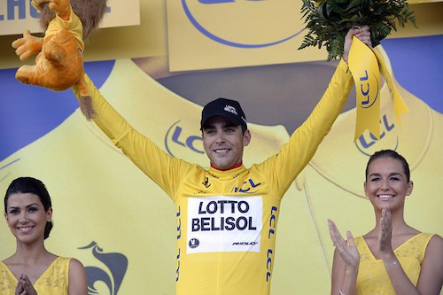 Tony Gallopin (Lotto Belisol) leads the Tour de France after stage 9...

Photo credit © Bettini Photo