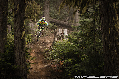 Bryson Martin Jr. boosting the natural features in Whistler