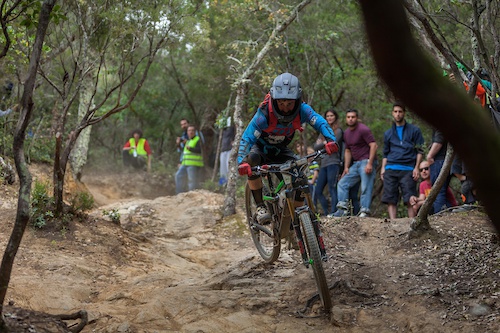Robert Williams from UK races down the stage 4 during the first stop of the European Enduro Series in Punta Ala, Italy, on April 26, 2015. Free image for editorial usage only: Photo by Antonio Lopez Ordonez
