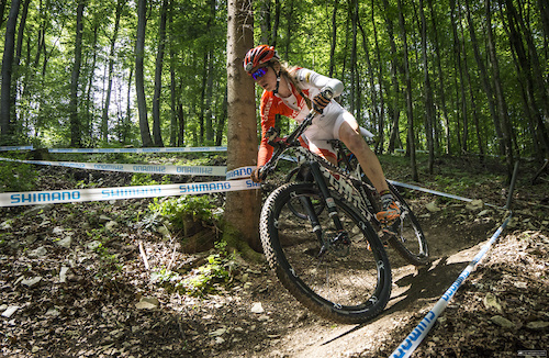 The track at Albastadt isn't the monster that Nove Mesto was. In fact, it seems tame in comparison - except that there is more climbing and eight laps for the elite men.