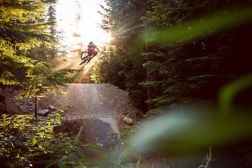 Golden hour laps on Dirt Merchant. Kyle supplying the goods with the big boost.

Whistler Bike Park is sweeter than a Haribo Fantastic.