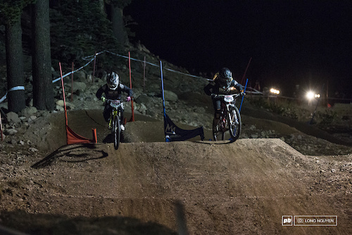 It great to see women riders battling it out. Mckenna Merten  (left), Emily Harris (right).