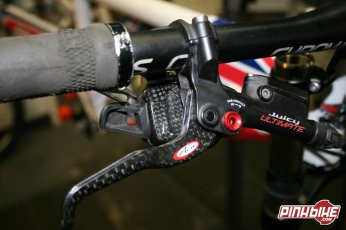 X.0 shifter and Ultimate lever mounted using Avids sweet Matchmaker bar clamp