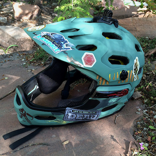 Bikes -and- Star Wars Day? Check out my custom stickers on the new lid.