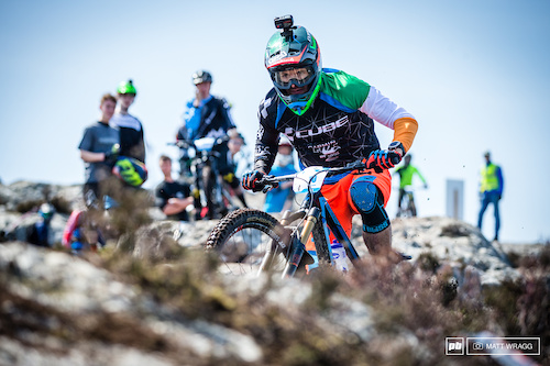 For the first time this year Greg Callaghan got to race enduro with a national champion's sleeve.
