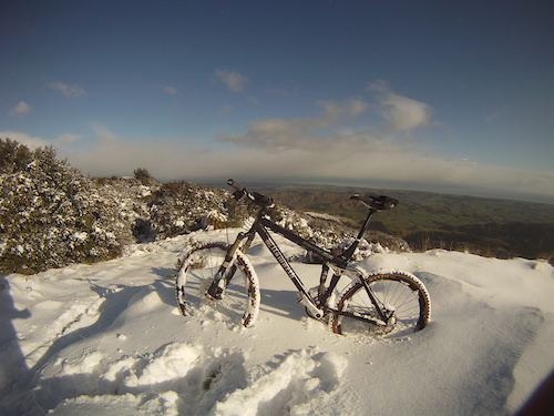 Plenty of fresh snow on this ride up Mt Thompson