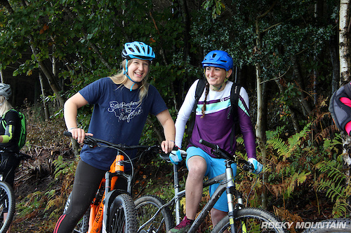 Southern Ladies MTB rider Charlotte Stokes (pictured left) hits the Haldon trails testing out the new 2017 Rocky Mountain Pipeline 750 MSL.