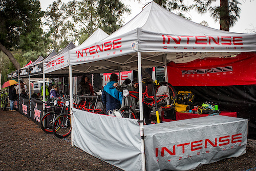 The Vendor Village was hopping Sunday Morning as mechanics scrambled to dial bikes in to the wet conditions on race day.