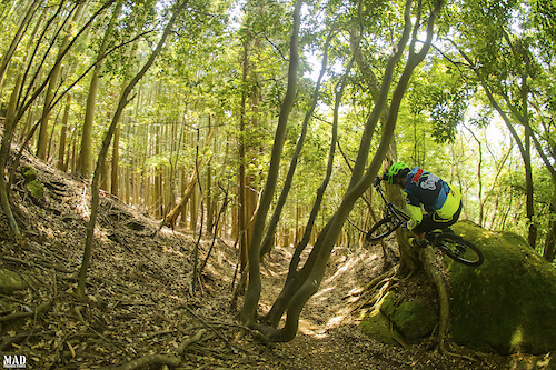 Throwback to riding Yamabushi Trail Tour／西伊豆古道再生プロジェクト singletracks in Japan. MADproductions boy, Emanuel Pombo, couldn't get his wheels on the ground...