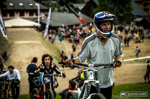 Even the slopestyle legends have to push their own bikes...
