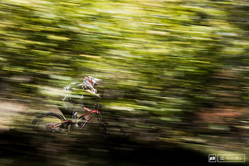 Isabeau Courdurier darting through the beech trees in Finale Ligure a couple of seasons ago.