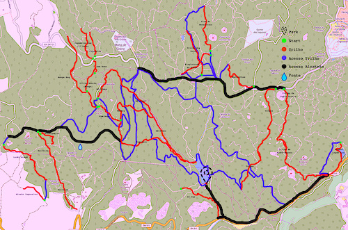 Mapa dos melhores trilhos à volta da barragem do rio da mula na serra de sintra
compilação do Strada + Trailforks