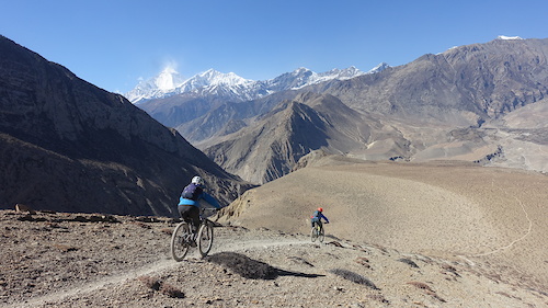 Dropping in on some epic singletrack just outside of Muktinath.