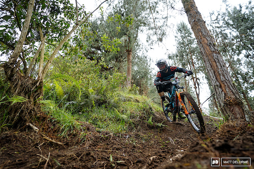 Remi Gauvin is finding these trails to be much like his home trails, just maybe with the slick turned up.