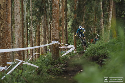Richie rude boosts it on stage two. He's hoping for better luck here in Manizales.