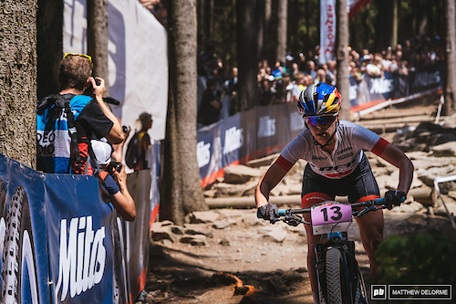 Emily Batty found her fire today and rode to an  impressive fourth place finish.