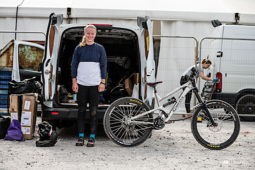 Frida Ronning from Norway and her Canfield downhill prototype.