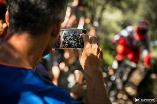 Media takes many forms these days and lots of locals were out in force doing their best to get the shot of their favorite riders.