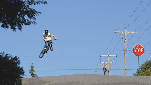 Scotty Scamehorn sending it on his paper route for Freehub Magazine.