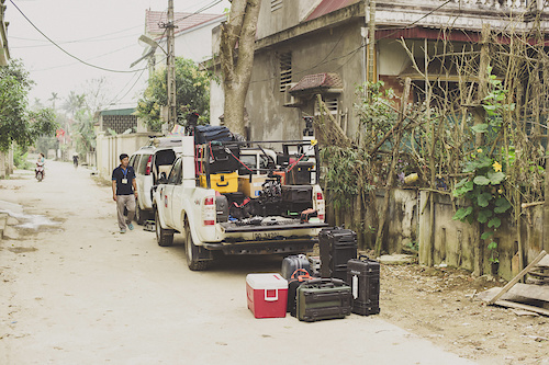 The crews equipment trucks along the Ho Chi Minh Trail for the feature film project 'Blood Road' in Vietnam, Laos, and Cambodia in March, 2015. // Josh Letchworth/Red Bull Content Pool // AP-1UD72M6W51W11 // Usage for editorial use only // Please go to www.redbullcontentpool.com for further information. //