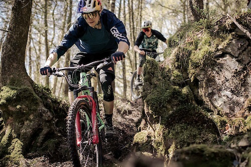 Martin Söderström & Joel Anderson train it down a natural gully at a hidden spot in the Grizedale Forest