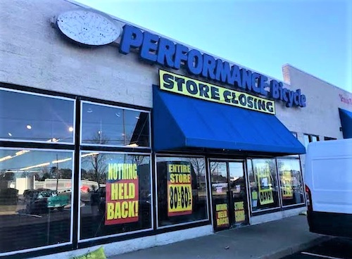 Performance bike deals store closings