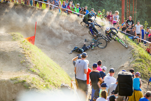 Practice and racing during round 2 of The 2019 4X Pro Tour at JBC Bike Park, Jablonec Nad Nisou, , Czech Republic on July 20 2019. Photo: Charles A Robertson