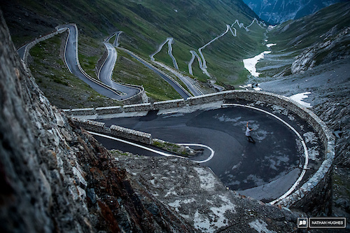 Andi Vathis with more than a couple of turns left to go on the Stelvio pass.