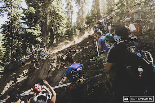 Richie Rude continues his assault here in Tahoe and sits in first after day one, but Sam Hill is nipping at his heels.