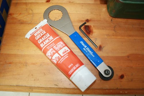 White Grease, Bottom Bracket Installer, and 4mm Allen Key