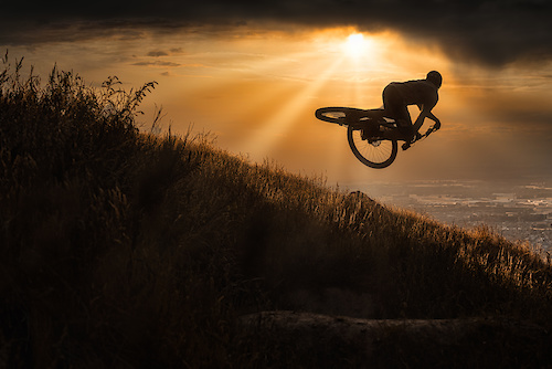 Sam Blenkinsop laying it over in the evening sunset