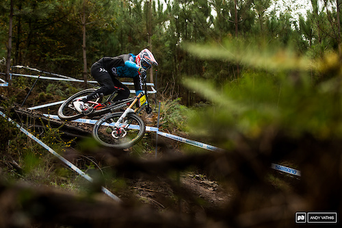 Fastest in timed runs and with style to boot, Greg Minnaar is not afraid of pushing on a natural track.