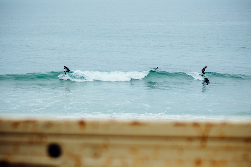Couple of kooks cruising down the line. Mid shoot surf breaks for the crew were part of the daily routine of course.