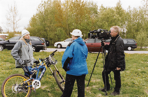 Katja Repo. Malminkartano, Finland 2001. National TV interview. Photo: Joonas Vinnari