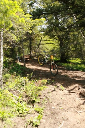 This bike just wanted to get down the hill, with or with out its rider.