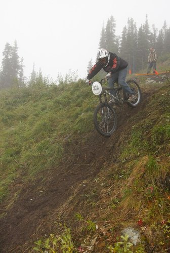 Dropping into the greasy steeps.