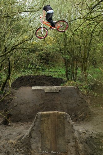 Sam Going Super high on the new step up! Photo by Tom Grundy