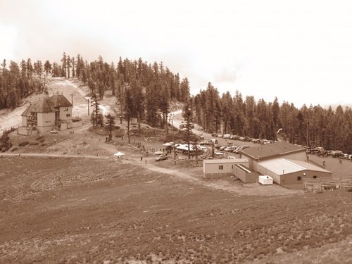 Looking down on the venue from the ski hill