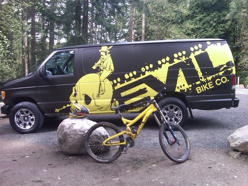 My bike posing with my van.