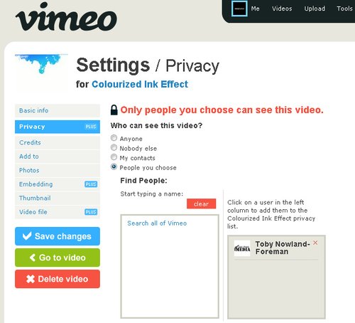 How to add people to view a private video.