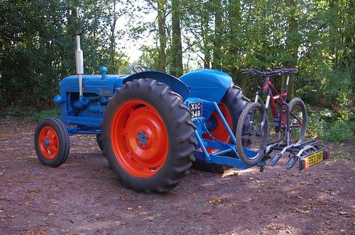 1957 Fordson Major and my 2010 Specialized enduro....