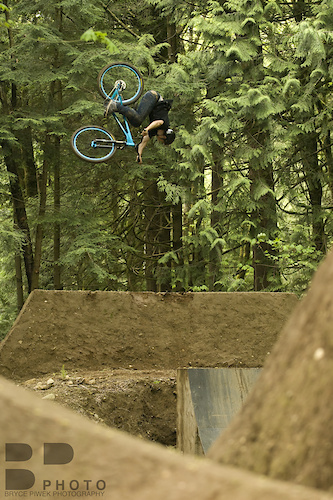 Getting a lil' dumped on his first Dirt Jump day on his new Morpheus back in Late May