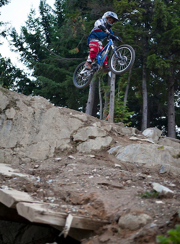 Jackson fearlessly hucking the GLC drop at age 7