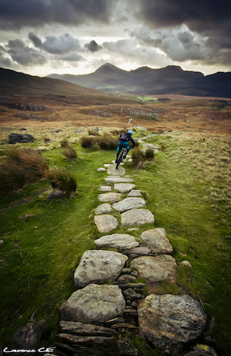 A shot from a shoot I had with Joe on Snowdon for "North Wales Mountain Bike Trails" guidebook. Turned out to be a really good day considering the sidewards hail, icy trails and 3+ inches of snow at the top. Keep an eye out for the book soon! - Laurence CE - www.laurence-ce.com